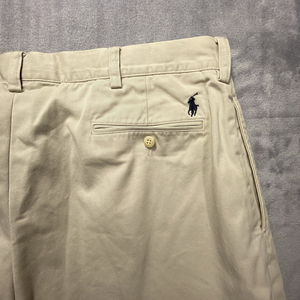 Polo Ralph Lauren Ethan Pant 40x32 Mens Khaki Chinos Pleated Front Preppy Dad - Picture 2 of 10